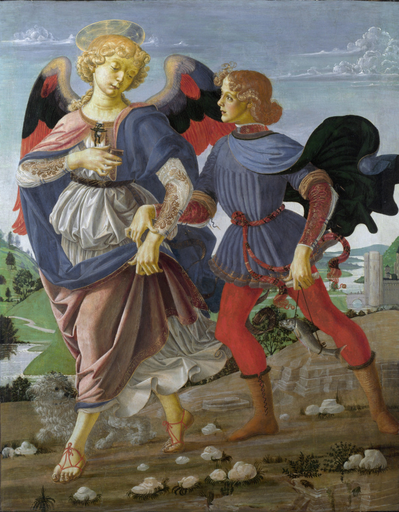 Andrea del Verrocchio. Angel and Tobias