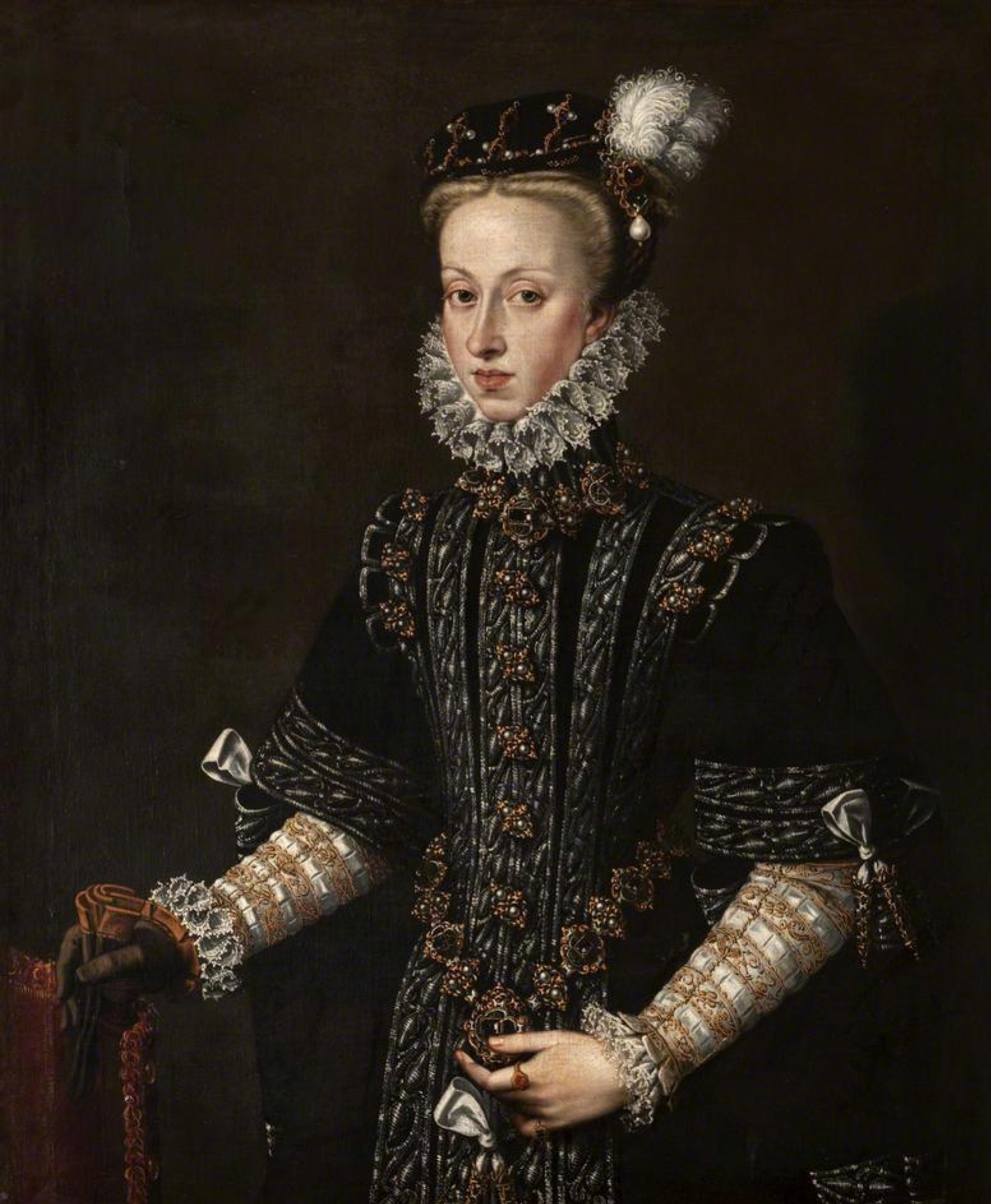 Anne of Austria, fourth wife of king Philip II, 1570, 93×110 cm by