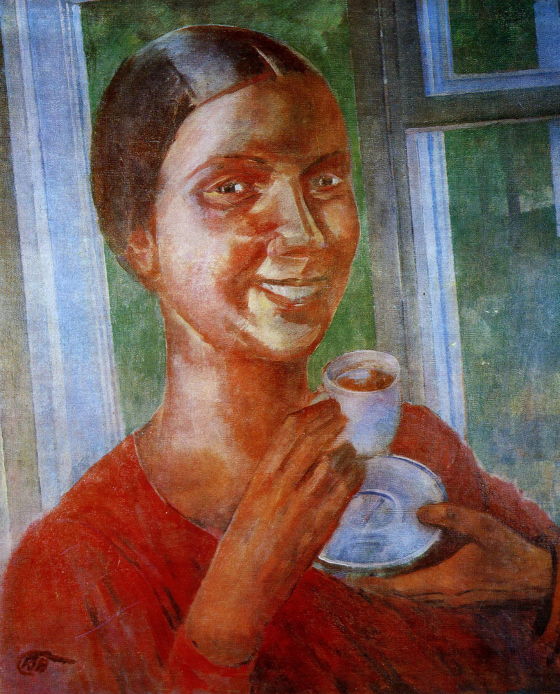 Kuzma Sergeevich Petrov-Vodkin. Boire du thé Etude