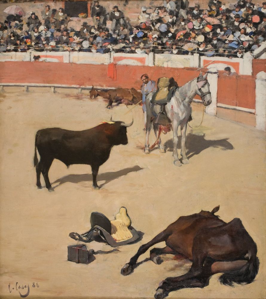 Ramon Casas i Carbó. Bullfight. Horses killed by a bull