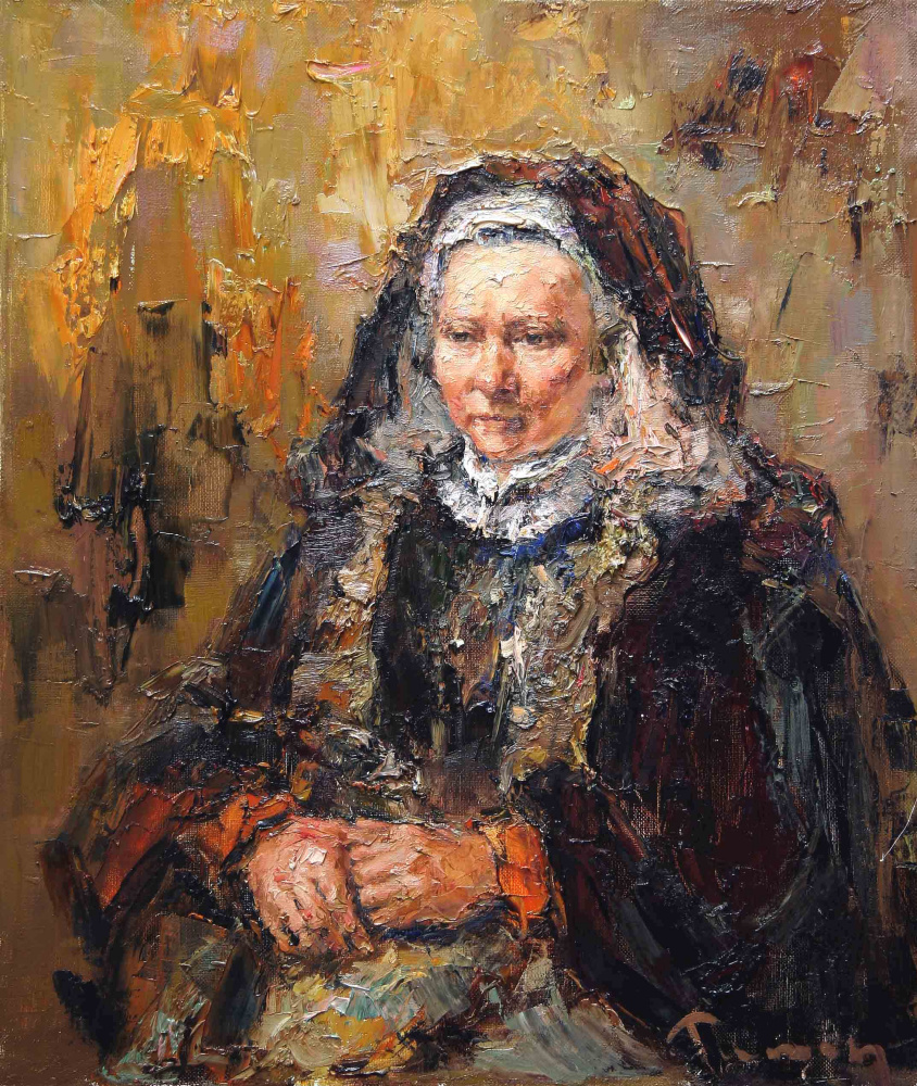 Tuman Art Gallery Tumana Zhumabayeva. Portrait of an elderly woman