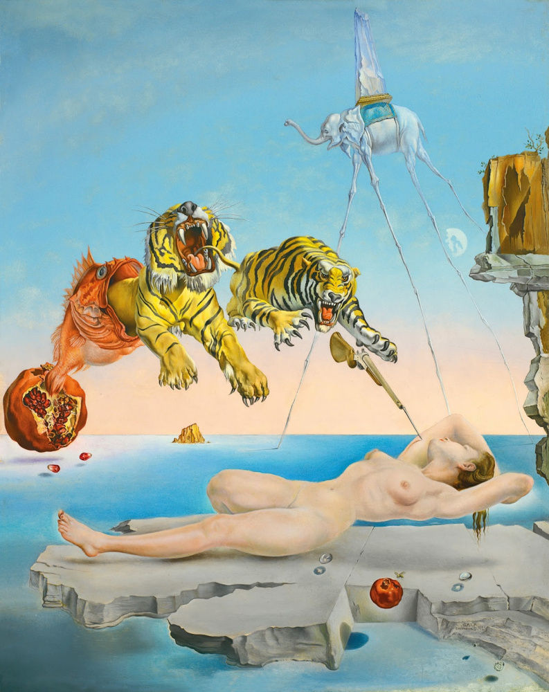 Salvador Dali. Dream inspired by the flight of a bee around a pomegranate a second before awakening