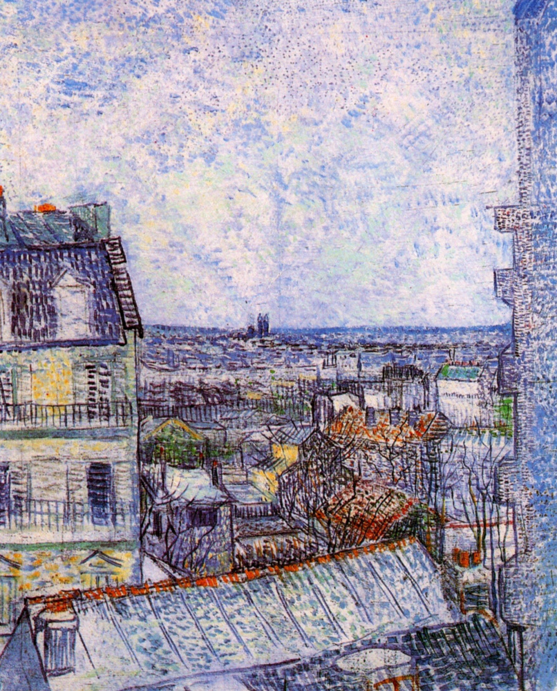 Vincent van Gogh. The view from the apartment of Vincent on Rue LePic