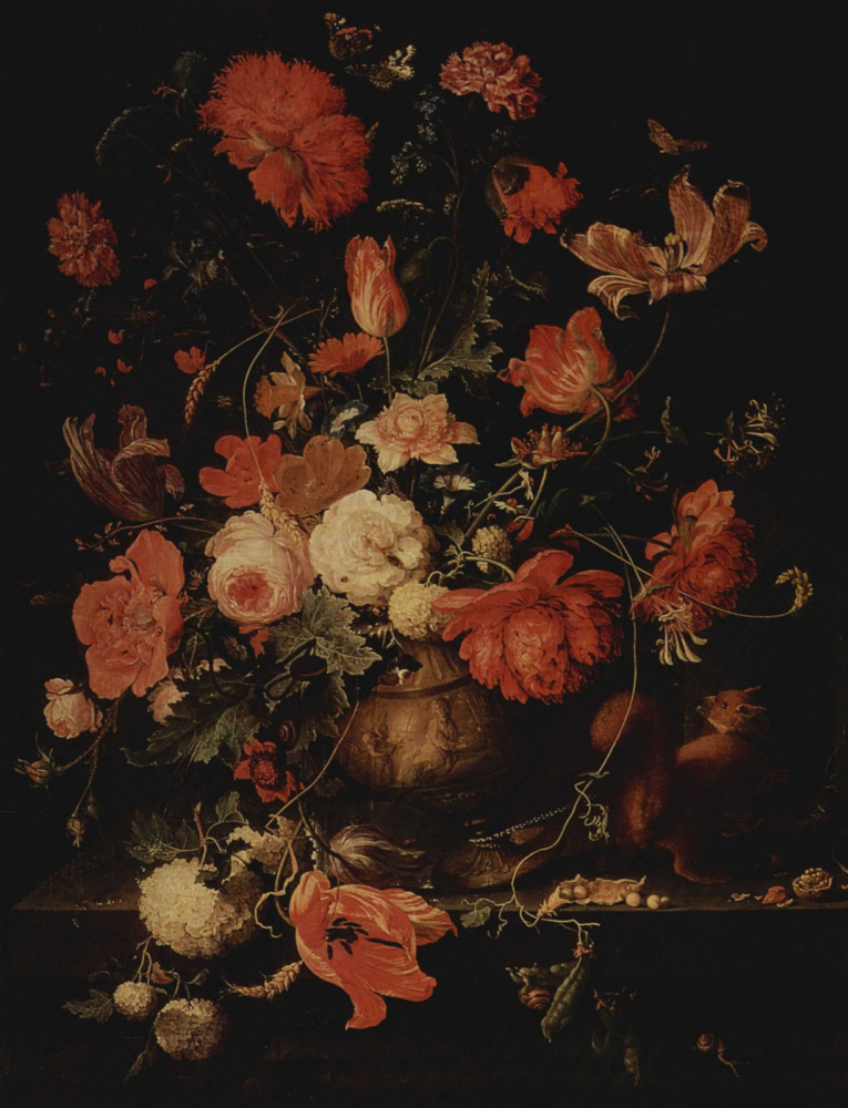 Abraham Mignon. Flowers in a vase
