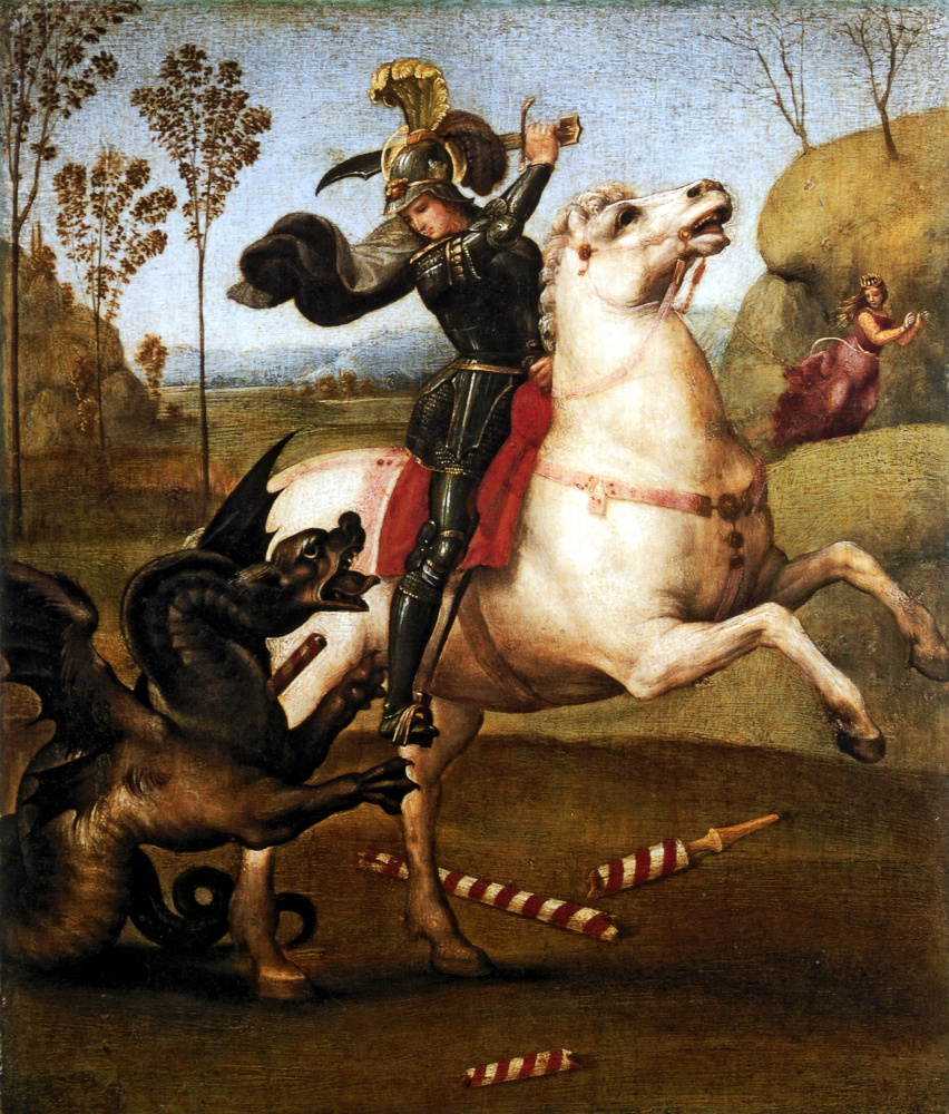 Raphael Santi. Saint George defeating the dragon