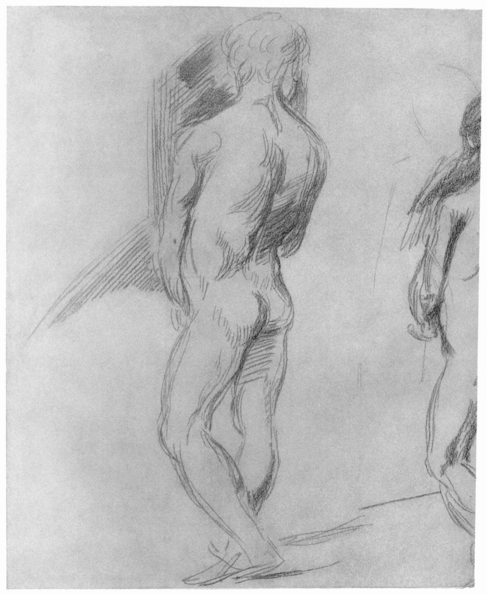 Buy digital version: Nude male figure from the back by Hans von Mare |  Arthive