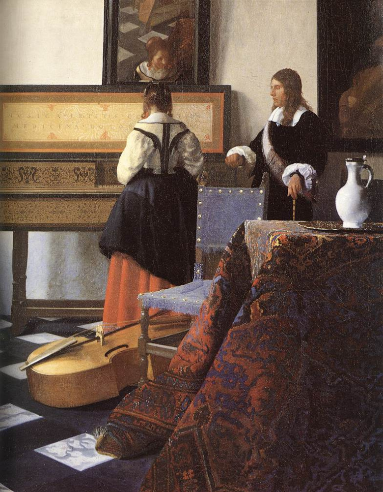 Jan Vermeer. A music lesson. Fragment