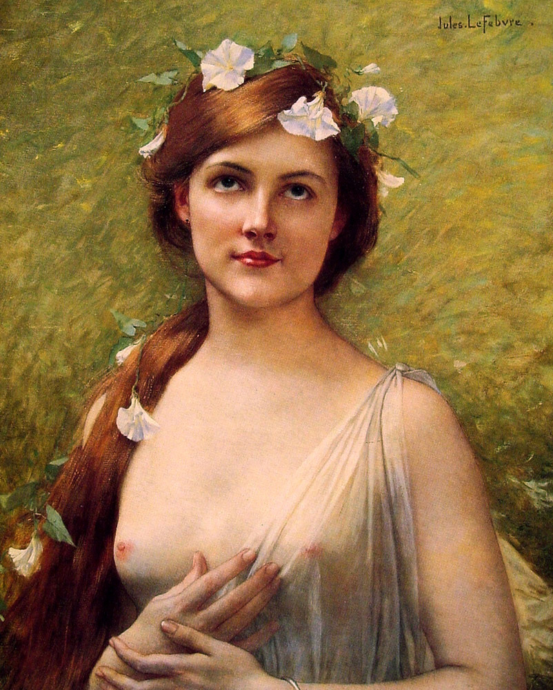 Jules Joseph Lefebvre. Young woman with a loach in her hair.