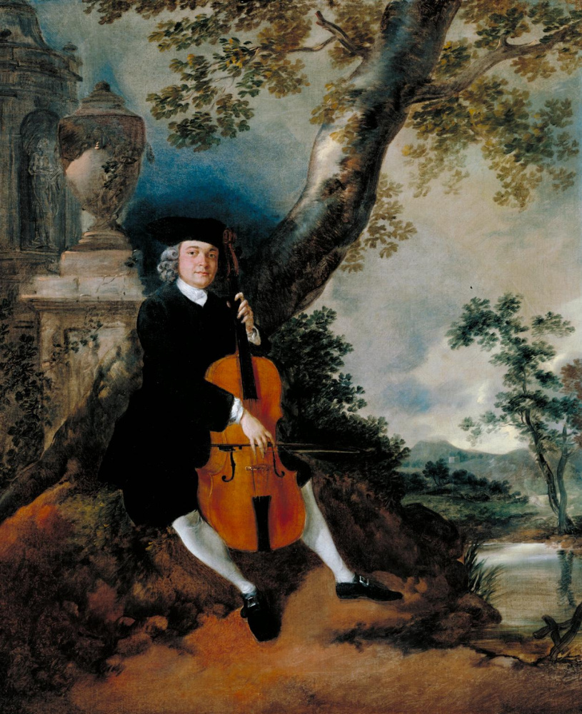 Thomas Gainsborough. Reverend John Chafee, who plays the cello, in a landscape