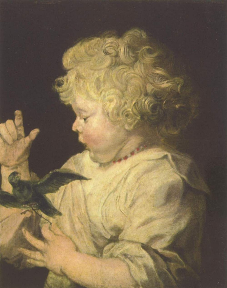 Peter Paul Rubens. Portrait child with bird