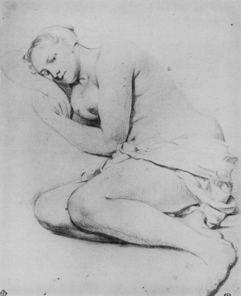 Adrian van de Velde. Lying Nude young woman