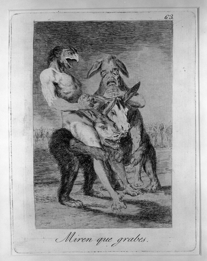 Francisco Goya. "What important person!" (Series "Caprichos", page 63)