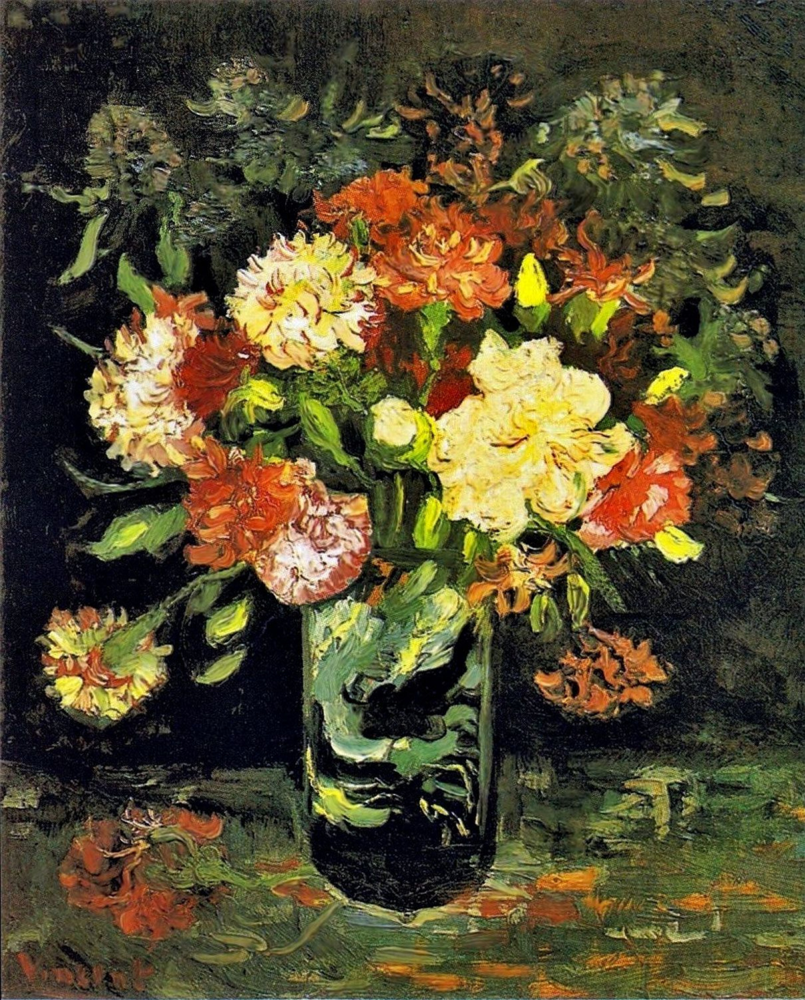 vase with carnations van gogh 1886
