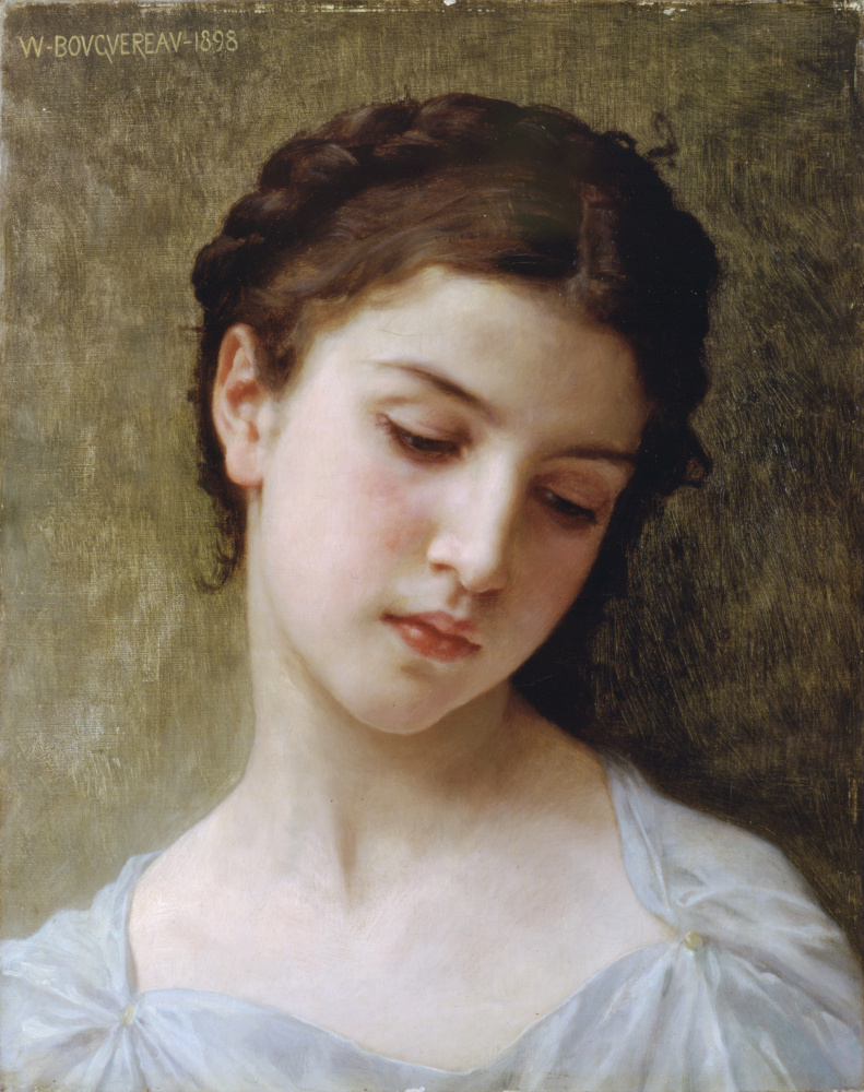 William-Adolphe Bouguereau. Etude. Portrait of a young girl