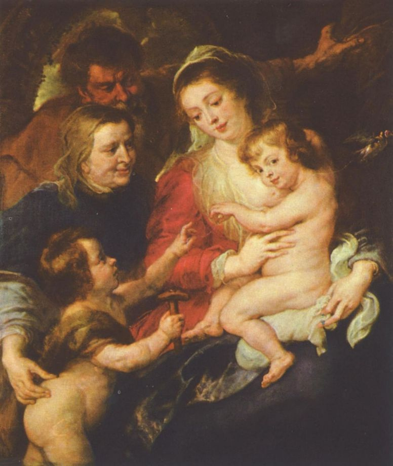 Peter Paul Rubens. The Holy family with St Elizabeth and St John