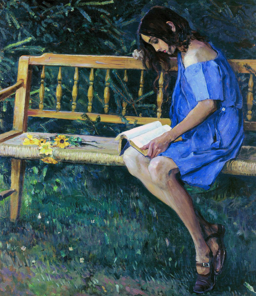 Mikhail Vasilyevich Nesterov. Natasha Nesterova on a garden bench