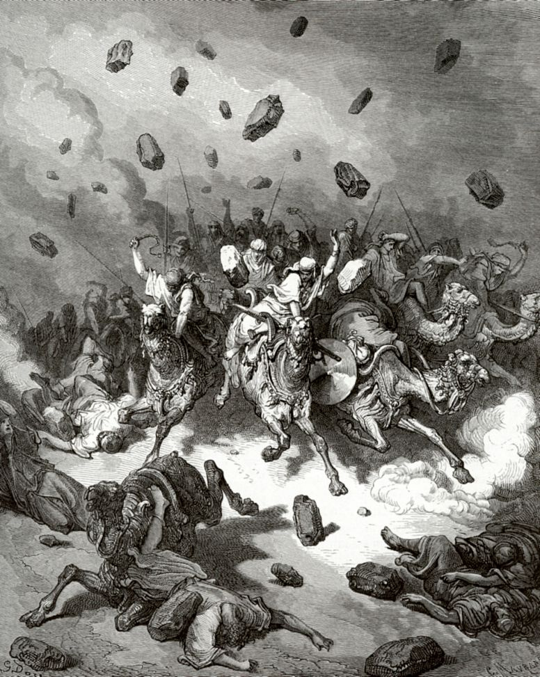 Paul Gustave Dore. Defeat of the Amorite troops