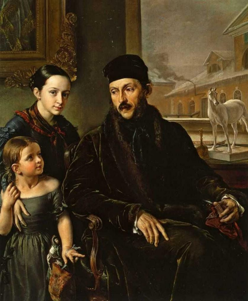 Vasilij Tropinin. Portrait of D. P. Voeikov daughter V. D. Voeikov, and an Englishwoman, miss Sorock