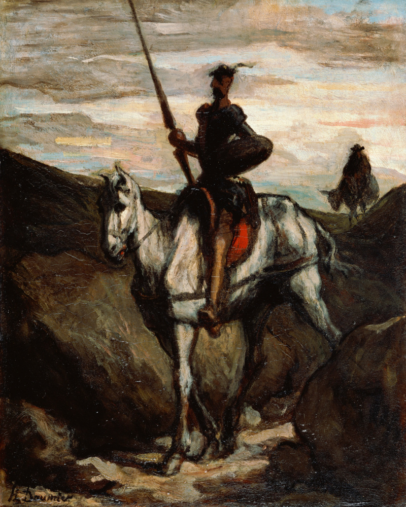 Honore Daumier. Don Quixote and Sancho Panza in the mountains