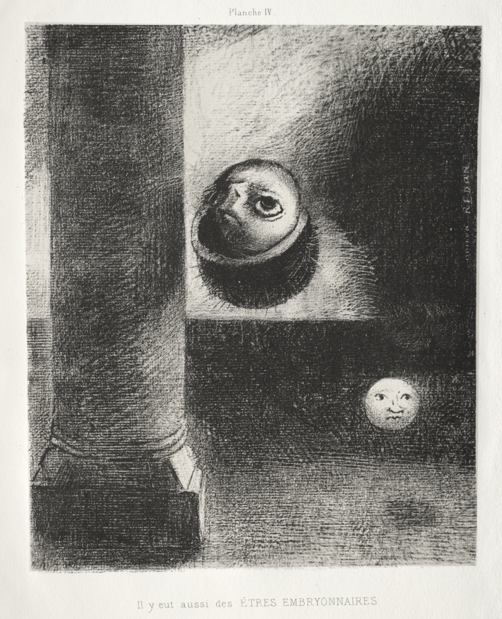 Odilon Redon. Dedication to Goya: There were also embryonic creatures