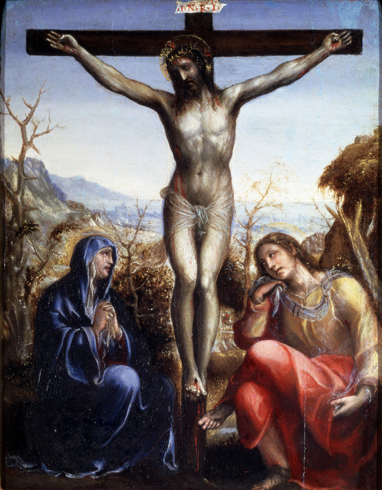 Giovanni Antonio Bazzi (Sodom). The crucifixion with the virgin and St John the Evangelist