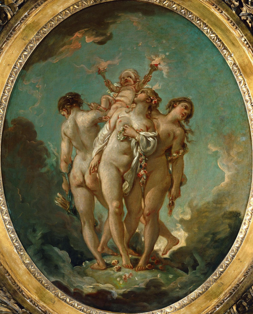 Francois Boucher. Three Graces Carrying Cupid