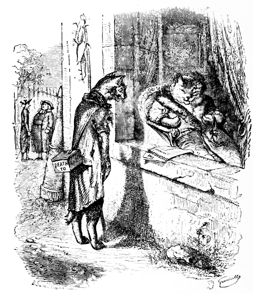 Jean Ignace Isidore Gérard Grandville. Thick and thin: about two cats. Illustrations to the fables of Florian