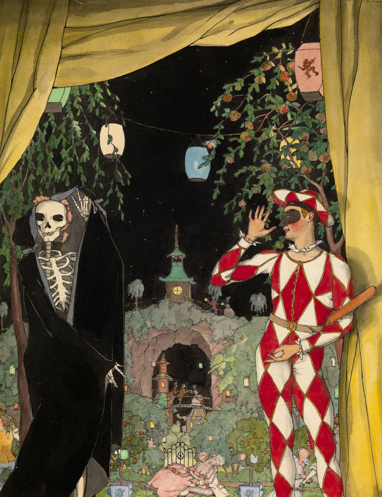 Konstantin Somov. Harlequin and death