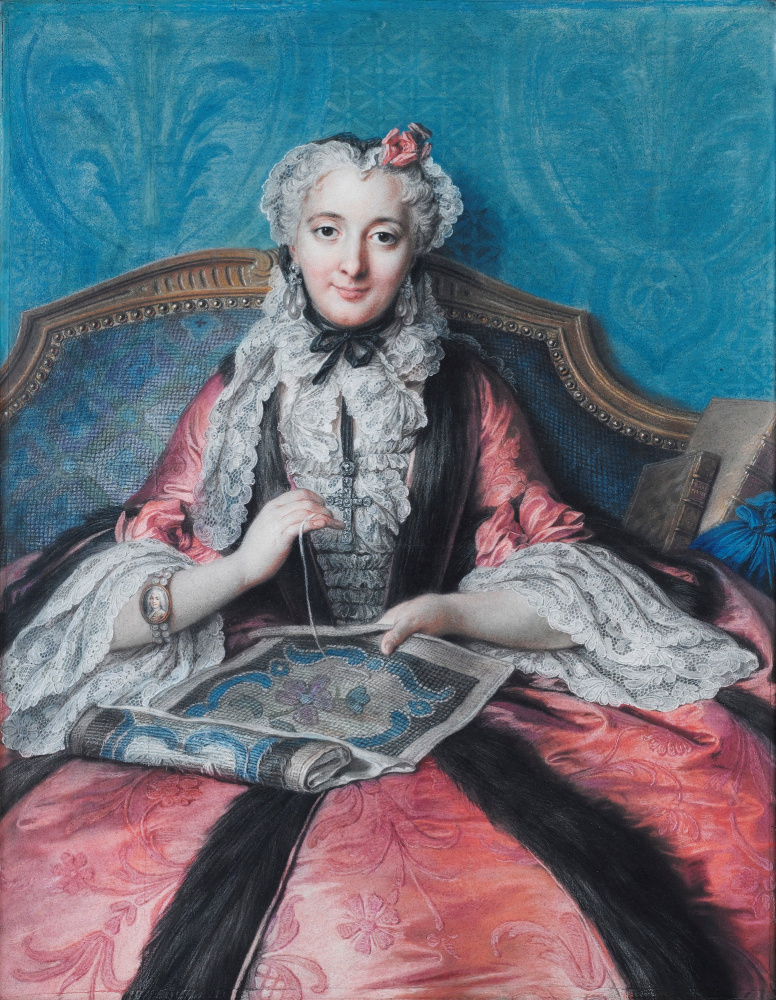 Charles-Antoine Coypel. Portrait d une dame pour la couture