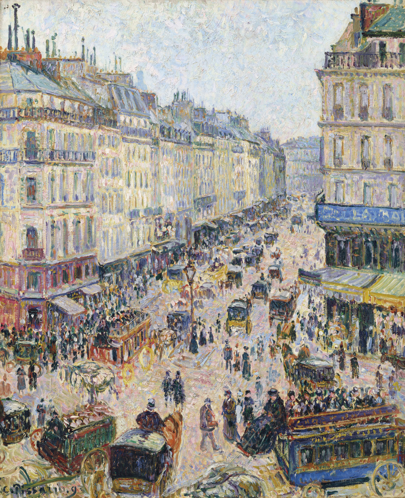 Camille Pissarro. Rue Saint-Lazar，晴朗的天气