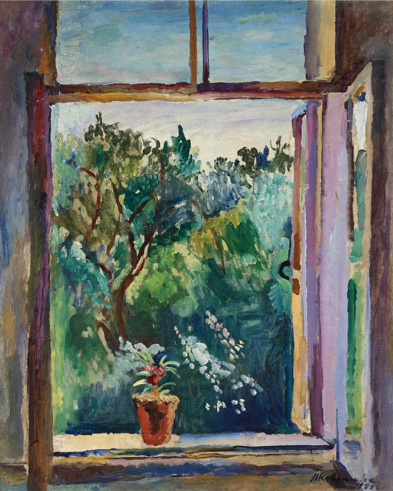 Petr Petrovich Konchalovsky. Window. Impatiens