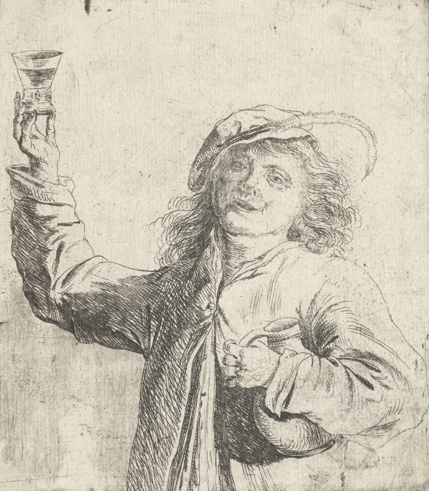 Ян Ливенс. Мужчина со стаканом в руке и кувшином под мышкой