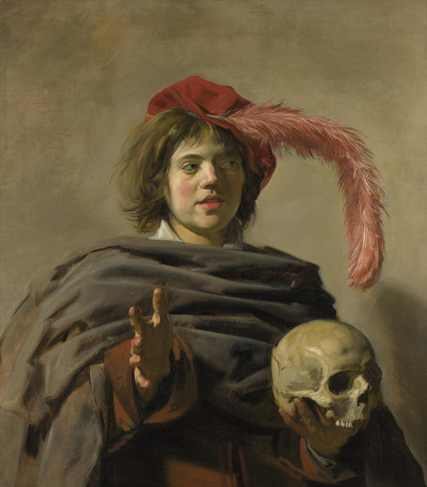 Frans Hals. Portrait of a young man with a skull (Vanitas)