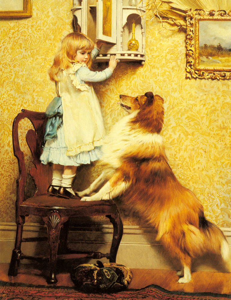 Charles Burton Barber. Little girl and her sheltie