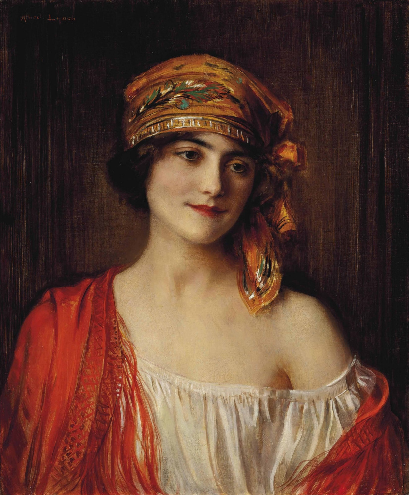 Albert Lynch 1851-1912 Peruvian artist. Young beauty.