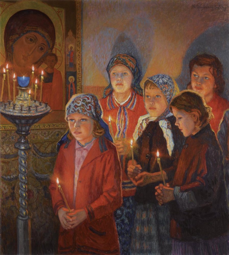 Nikolay Petrovich Bogdanov-Belsky. In the Church