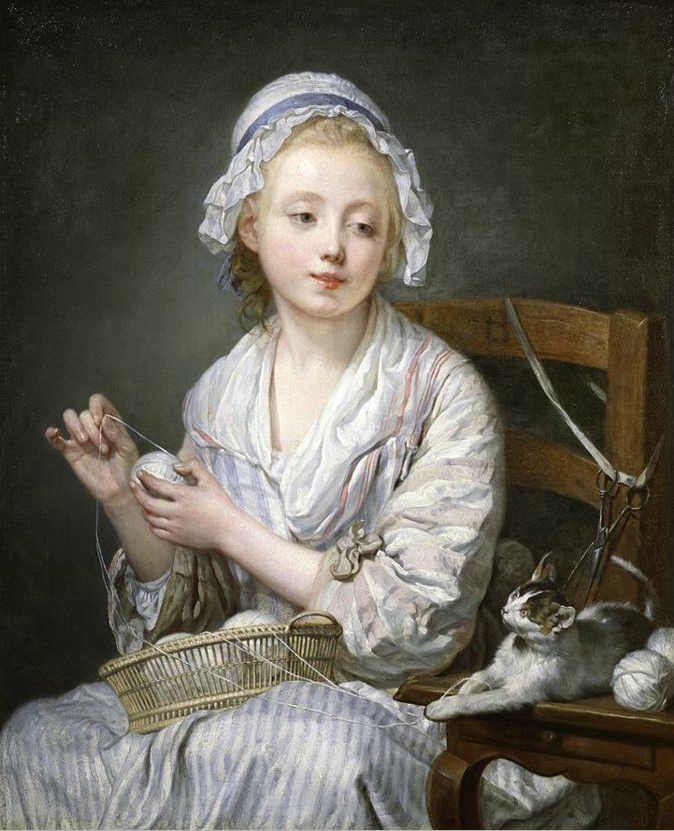 Jean-Baptiste Greuze. Wool Winder