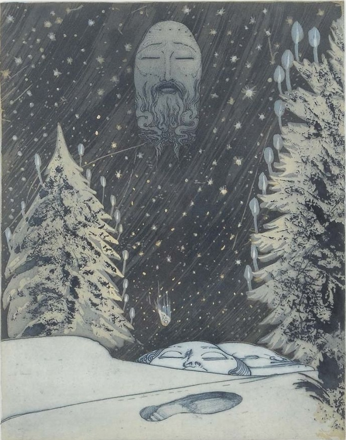 Ernst Fuchs. Winter night