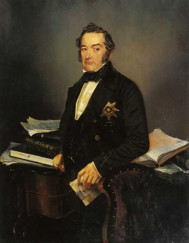 Mikhail Alexandrovich Zichy. I.N.托尔斯泰的肖像。 1854年