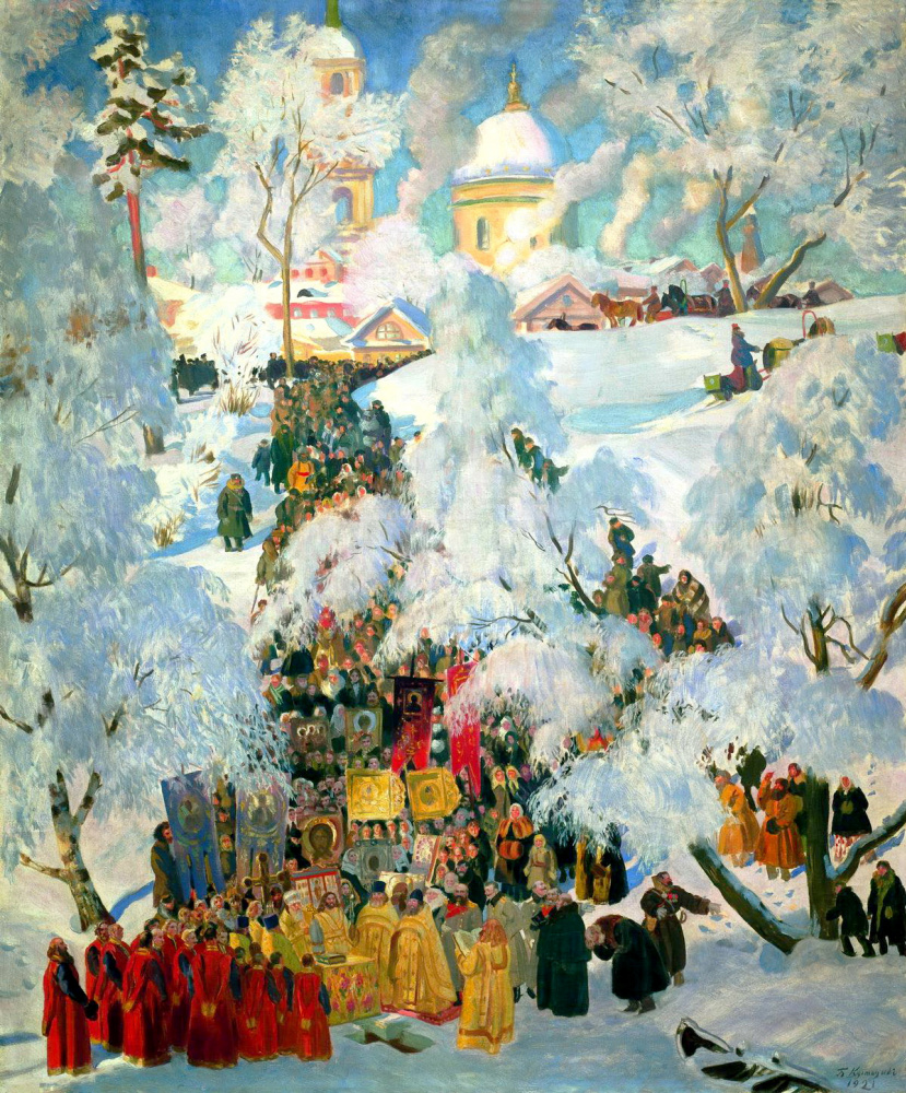 Boris Mikhailovich Kustodiev. Winter. Epiphany blessing of the waters