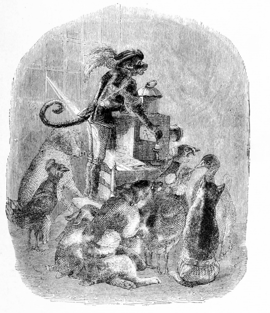 Jean Ignace Isidore Gérard Grandville. Monkey and the magic lantern. Illustrations to the fables of Florian