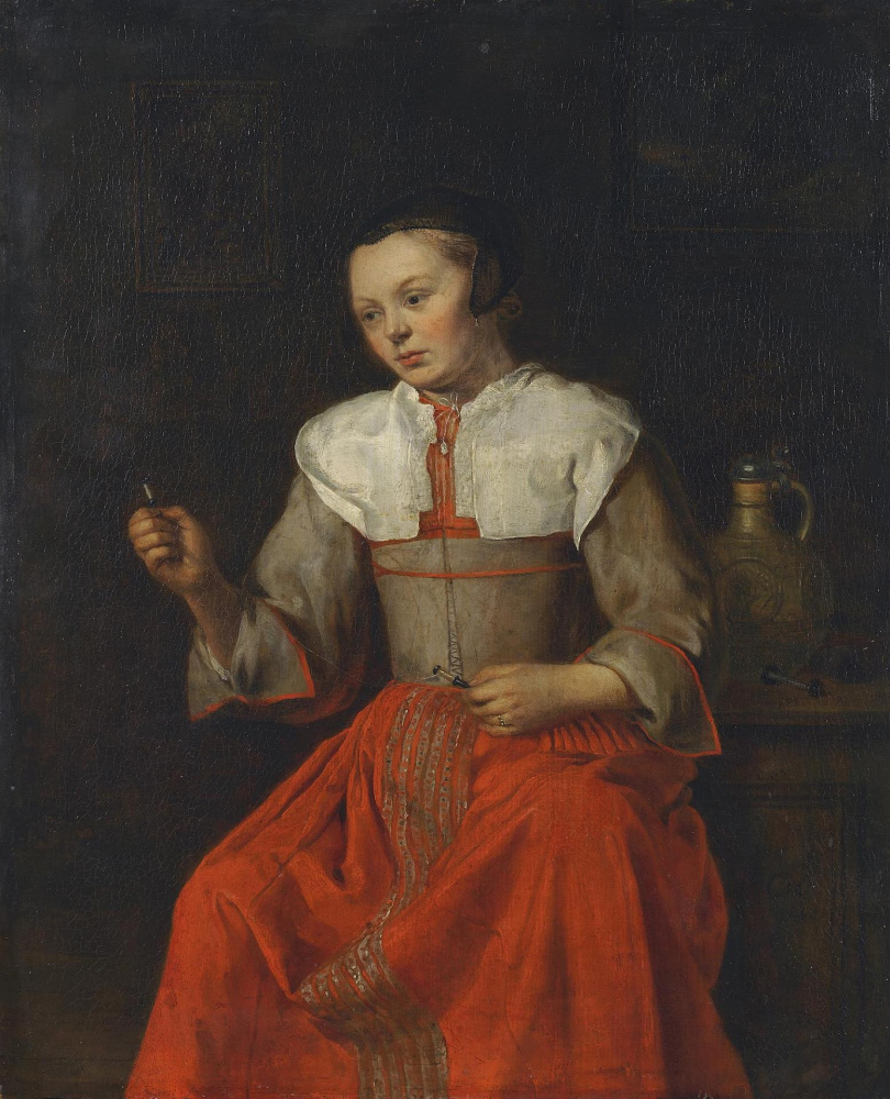 Gabriël Metsu. The Lacemaker