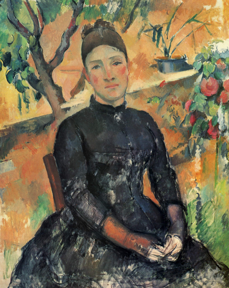 Paul Cezanne. Madame Cezanne in the greenhouse