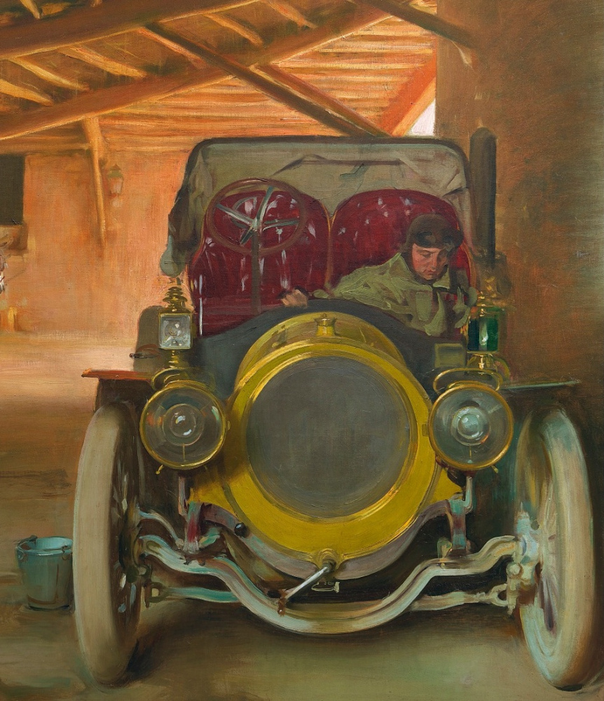 Ramon Casas i Carbó. Spanish garage. Fragment. Car