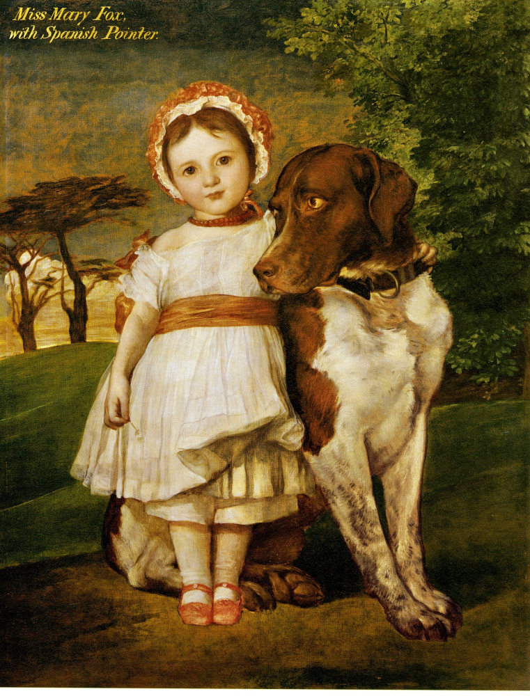 George Frederick Watts. Miss Marie Fox with a dog