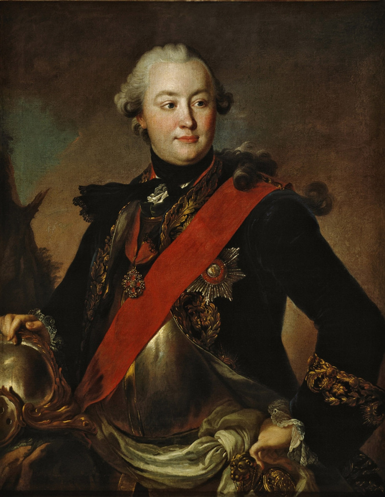 Fedor Stepanovich Rokotov. Portrait of count G. G. Orlov in armor