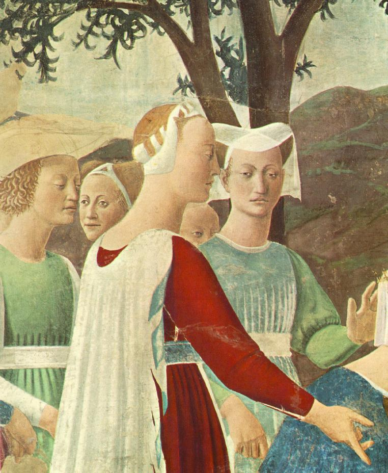 Piero della Francesca. A visit to king Solomon by the Queen of Sheba, fragment: Ladies of the retinue of the Queen of Sheba