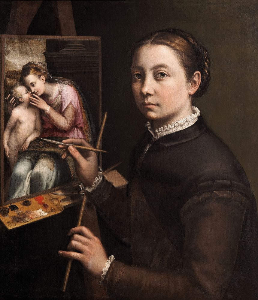 Sofonisba Anguissola. 画架上的自画像