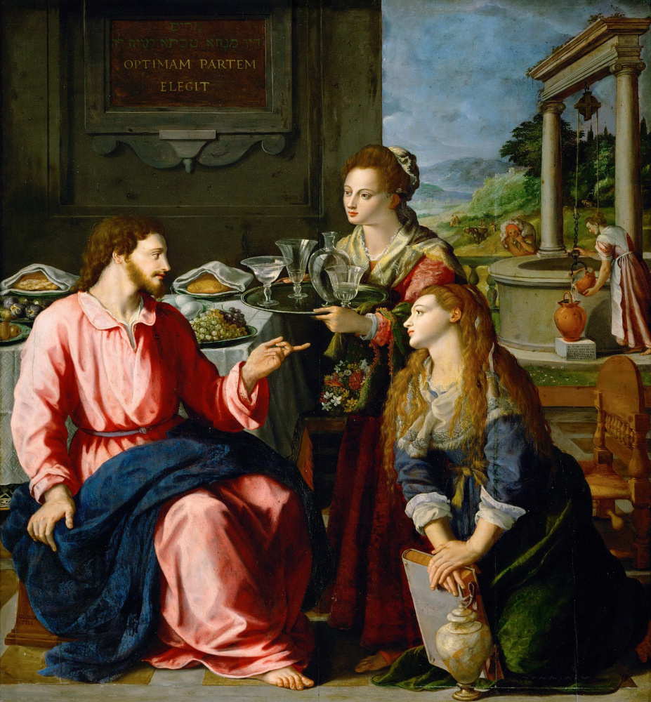 Alessandro Allori. Jesus at Mary and Martha