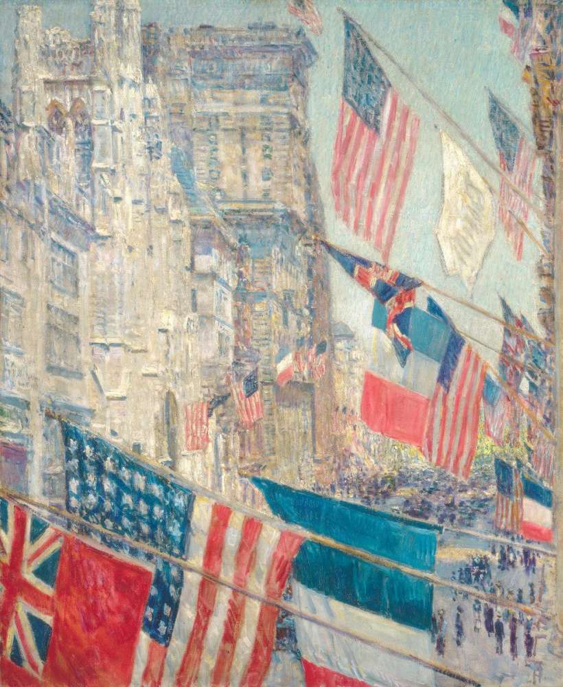 Childe Hassam. 联合纪念日，1917年5月（“旗帜”系列）